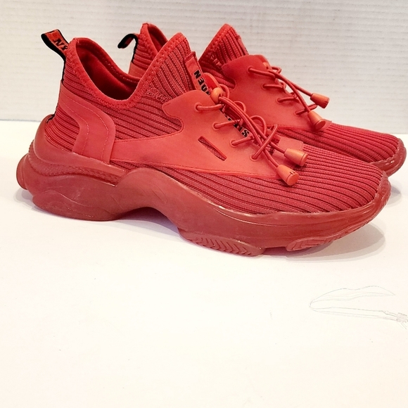 Steve Madden Match-K Trainers Mens with Translucent Sole in Red Sneakers Size 7 - Picture 4 of 9